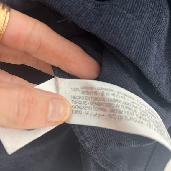 ZARA Man Large Navy Blue Relaxed Fit Corduroy Suit Button Down Shirt Shacket - Picture 16 of 16